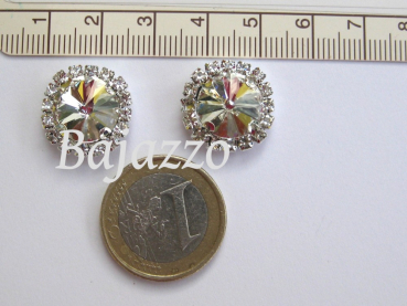 Strass Rund crystal eingefasst 12 mm